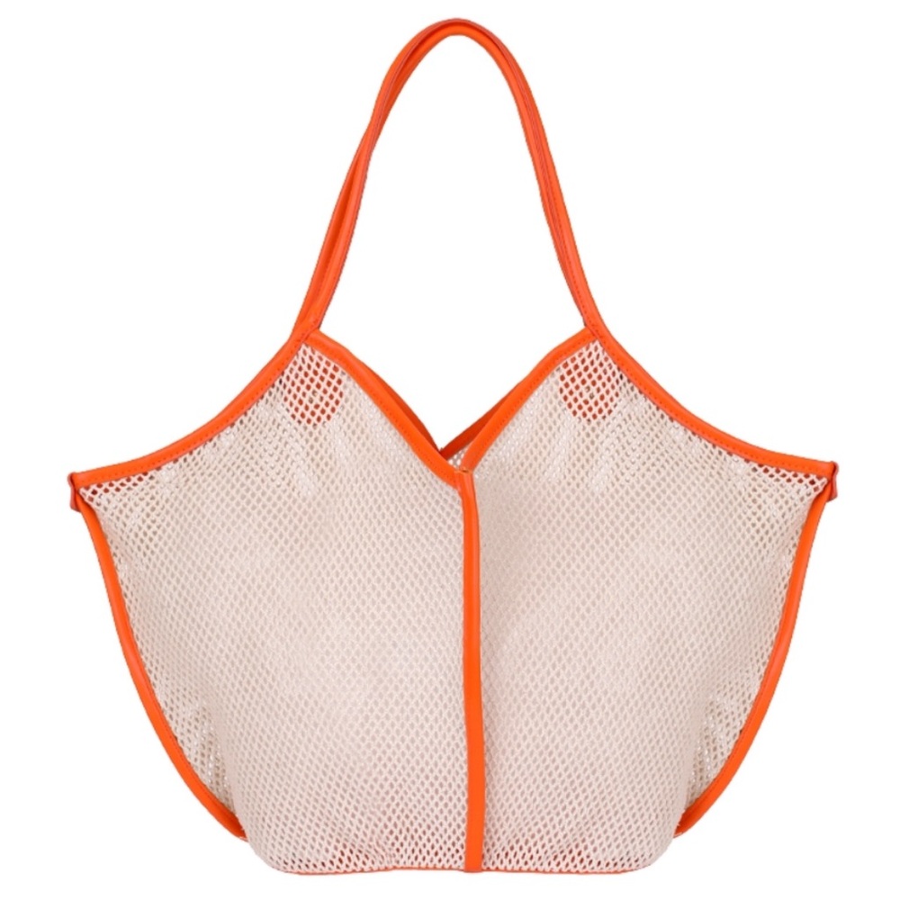 ZINGARA • Orange Poncho Barbara Shopper Bag Mesh Beach Tote
